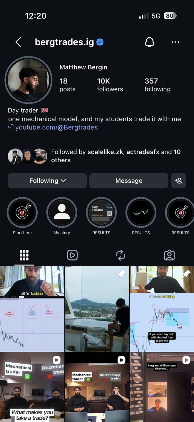 Rebuilt Instagram profile screenshot